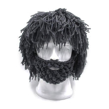 Load image into Gallery viewer, Men Winter Handmade Knitted Crochet Mustache Hat Tassel Bicycle Mask Ski Warm Caps Funny Hat