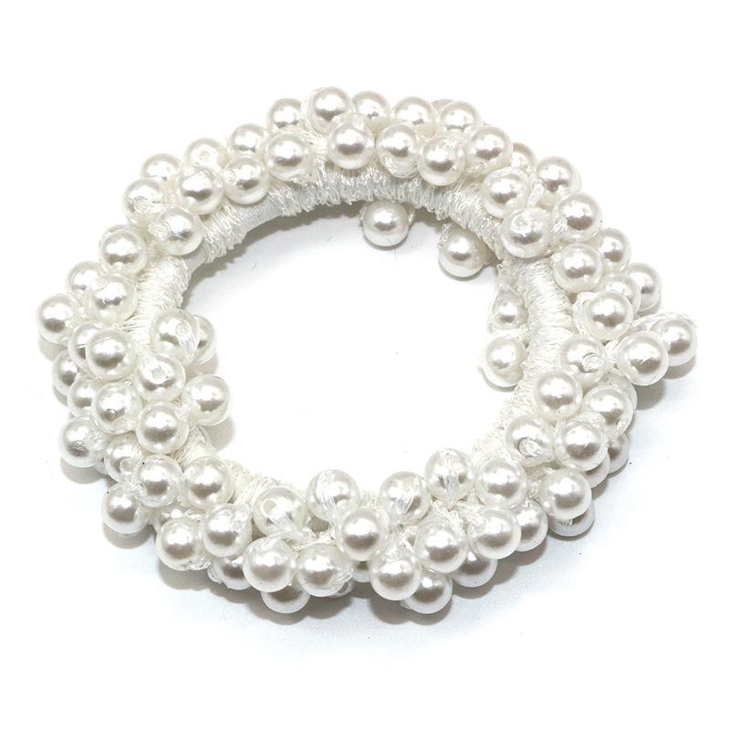 Woman Elegant Pearl Hair Ties Beads Girls Scrunchies Rubber Bands Ponytail Holders Hair Accessories Elastic Hair Band