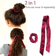 Load image into Gallery viewer, Ribbon/Velvet Scrunchie Women Girls Elastic Hair Rubber Bands Gum Women Tie Hair Rope Ponytail Holder Headdress Hair Accessories