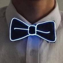 Load image into Gallery viewer, Fashion Men LED EL Wire Necktie Luminous Neon Flashing Light Up Bow Tie