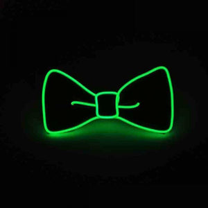 Fashion Men LED EL Wire Necktie Luminous Neon Flashing Light Up Bow Tie