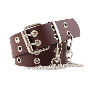 Women Belt Imitation Leather Pin Buckle Belt New Punk Wind Jeans Fashion Individual Decorative Belt Chain Women Belt