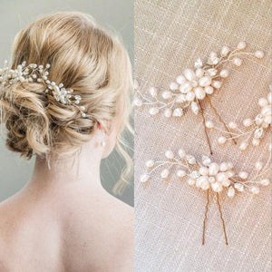 1PCS Crystal Pearl Hairpins Women Lady Hair Clips Hairclip Hair Flowers Brides Wedding Hair Accessories Headdress Headwear