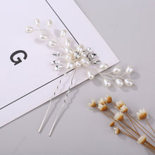 Load image into Gallery viewer, 1PCS Crystal Pearl Hairpins Women Lady Hair Clips Hairclip Hair Flowers Brides Wedding Hair Accessories Headdress Headwear