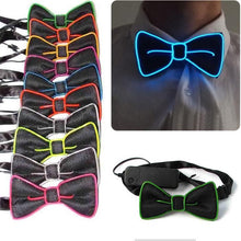 Load image into Gallery viewer, Fashion Men LED EL Wire Necktie Luminous Neon Flashing Light Up Bow Tie