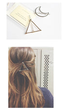 Load image into Gallery viewer, Hot Sale Women Fashion Hair Accessories Gold Silver Geometric Hairpins Elegant Barrettes Lips Hairgrips Hair Ornament Headbands