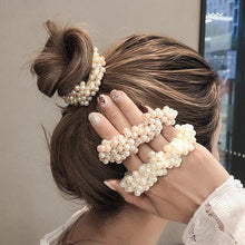 Load image into Gallery viewer, Woman Elegant Pearl Hair Ties Beads Girls Scrunchies Rubber Bands Ponytail Holders Hair Accessories Elastic Hair Band