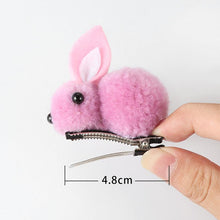 Load image into Gallery viewer, Cute Hair Ball Rabbit Hair Clip Girl Plush Rabbit Ears Hair clip 3D Plush Rabbit