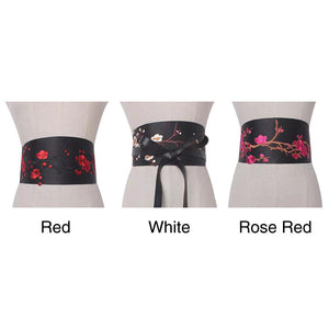 Women Clothes Accessories Casual Elegant Daily Belt Embroidery Bowknot Tie Soft Ethnic Style