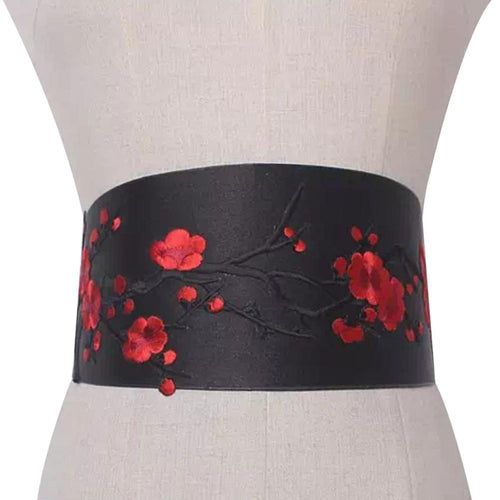 Women Clothes Accessories Casual Elegant Daily Belt Embroidery Bowknot Tie Soft Ethnic Style