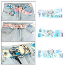 Load image into Gallery viewer, New Laser Women Belt Holographic Clear Waist Belt Metal Pin Buckle Transparent Waist Belts